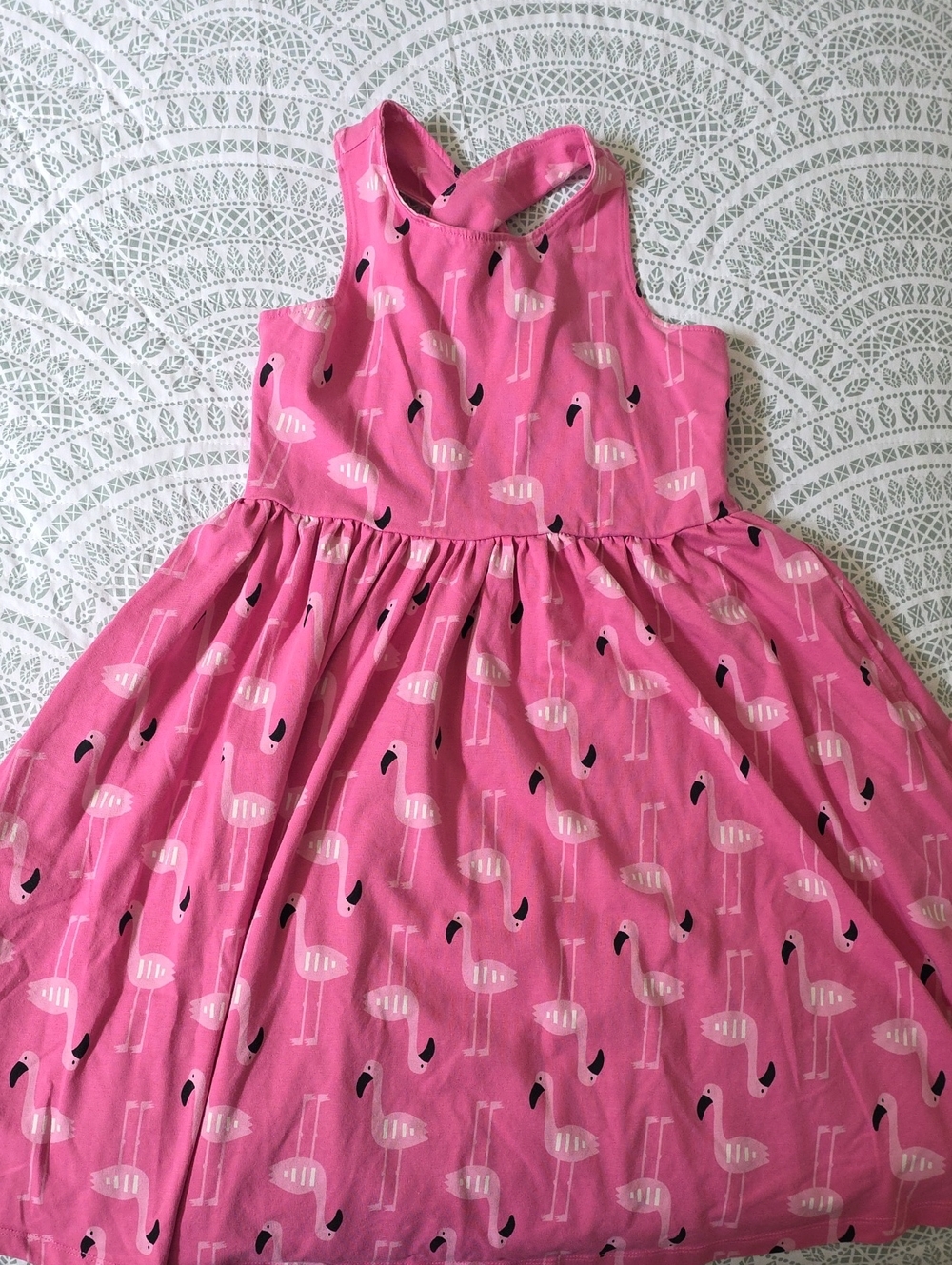 Hanna Andersson Pink Flamingo Print Tank Dress